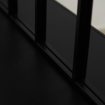 Bridgewater - Specchio a Finestra Industriale ad Arco in Metallo Nero 120cm x 80cm