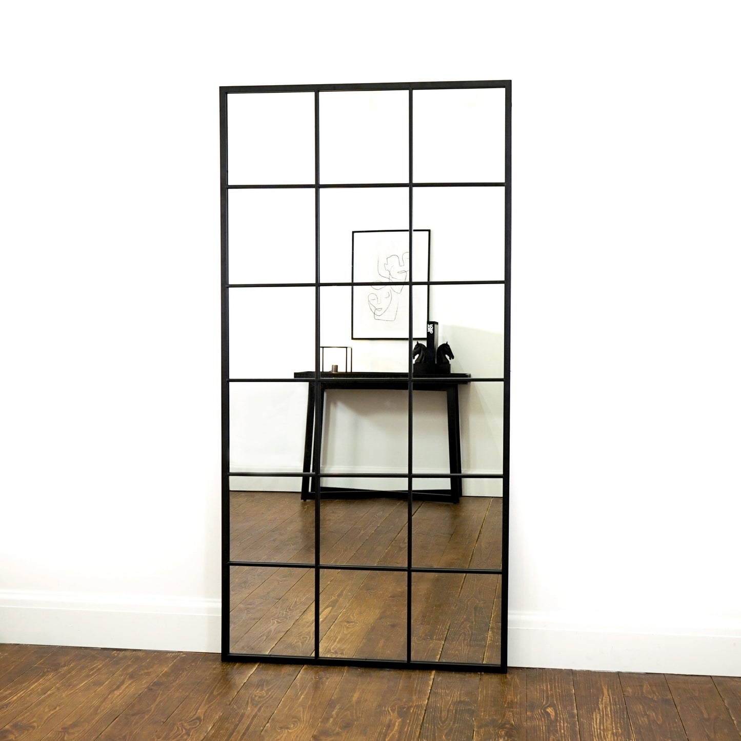 Brooklyn - Specchio Grande in Metallo Nero a Figura Intera 180cm x 90cm