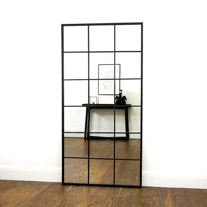Brooklyn - Specchio Grande in Metallo Nero a Figura Intera 180cm x 90cm