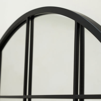 Brooklyn - Specchio ad Arco in Metallo Nero Grandezza Naturale 200cm x 120cm