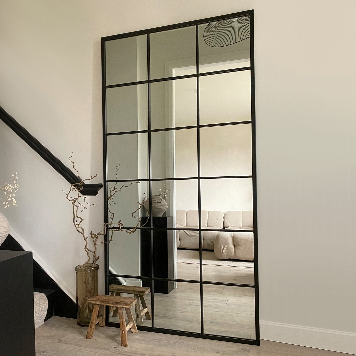 Brooklyn - Specchio Grande in Metallo Nero a Figura Intera 180cm x 90cm