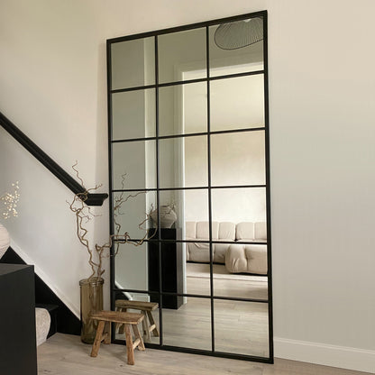 Brooklyn - Specchio Grande in Metallo Nero a Figura Intera 180cm x 90cm