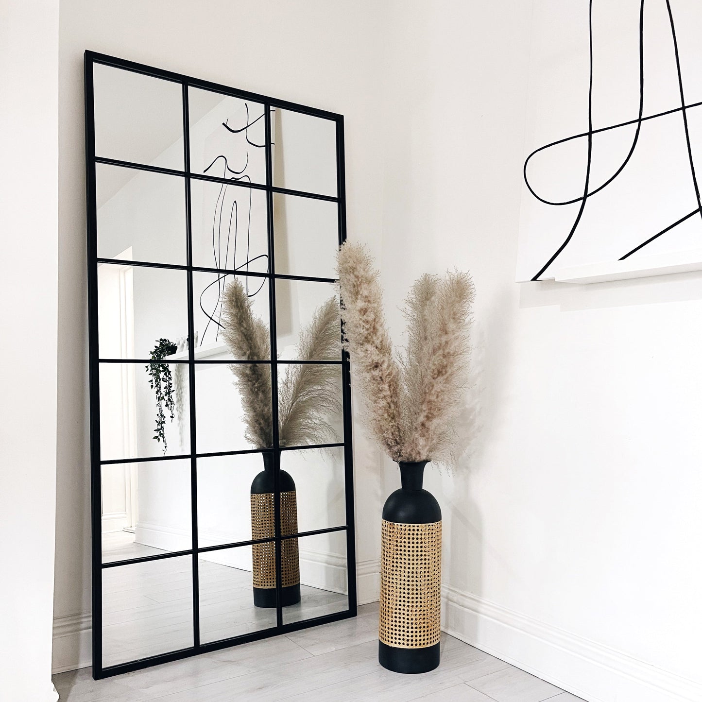 Brooklyn - Specchio Grande in Metallo Nero a Figura Intera 180cm x 90cm