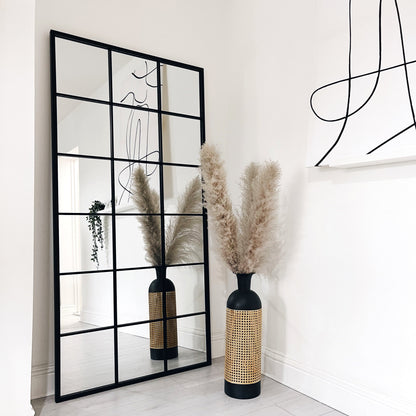 Brooklyn - Specchio Grande in Metallo Nero a Figura Intera 180cm x 90cm