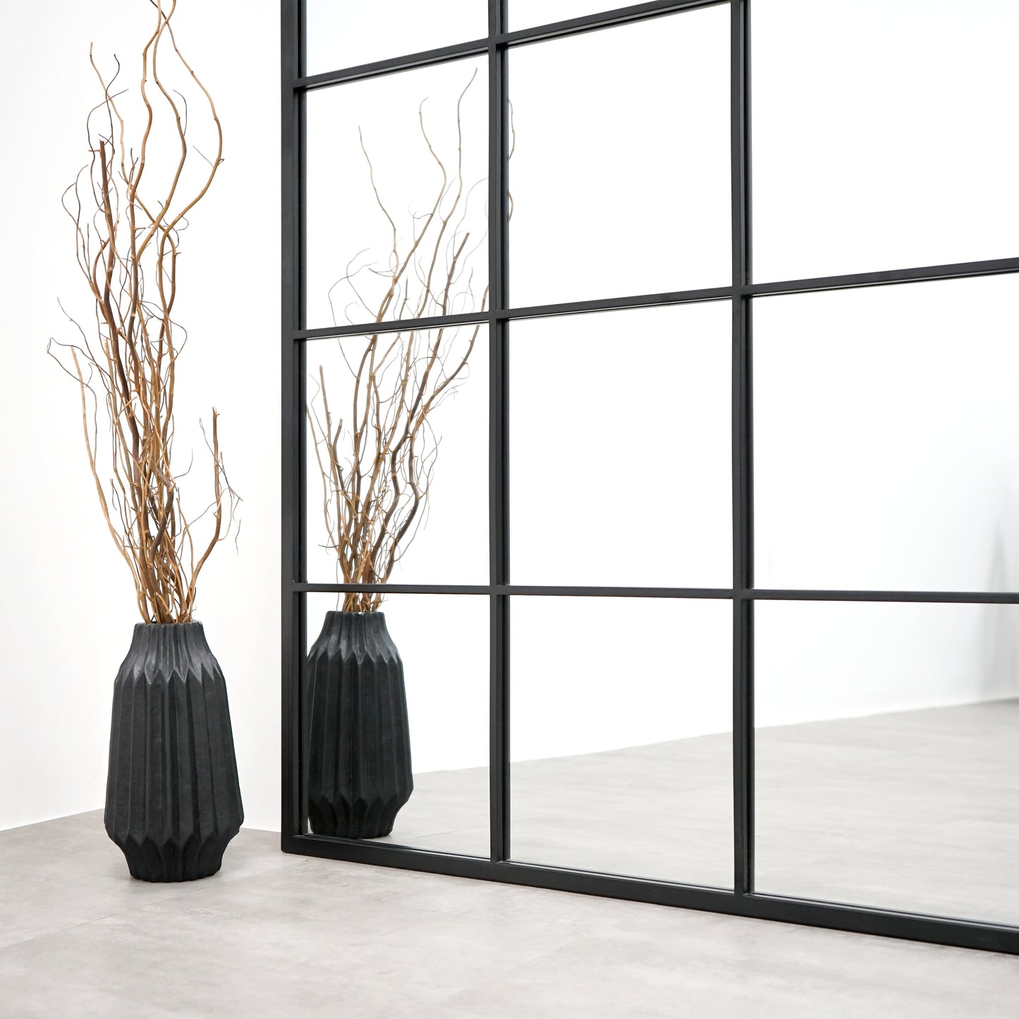 Brooklyn - Specchio Grande in Metallo Nero a Figura Intera 210cm x 120cm