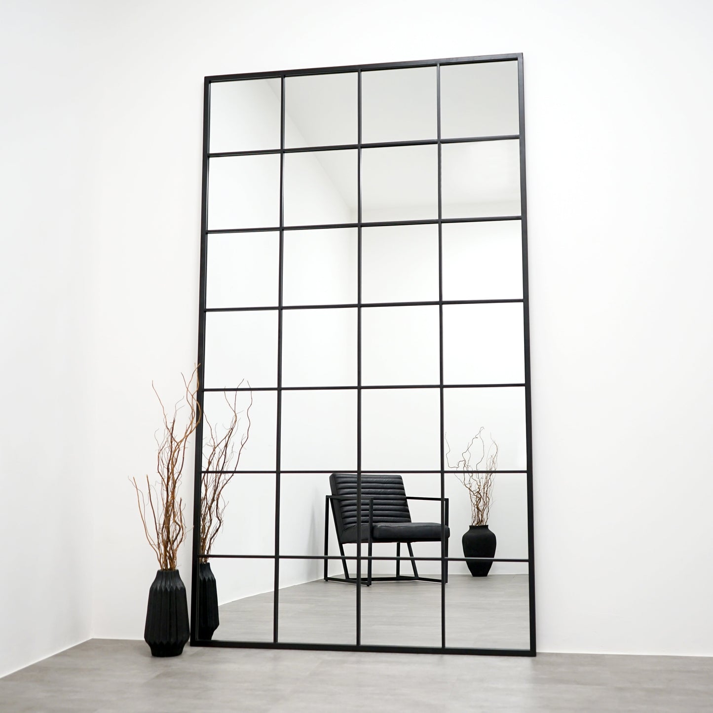 Brooklyn - Specchio Grande in Metallo Nero a Figura Intera 210cm x 120cm