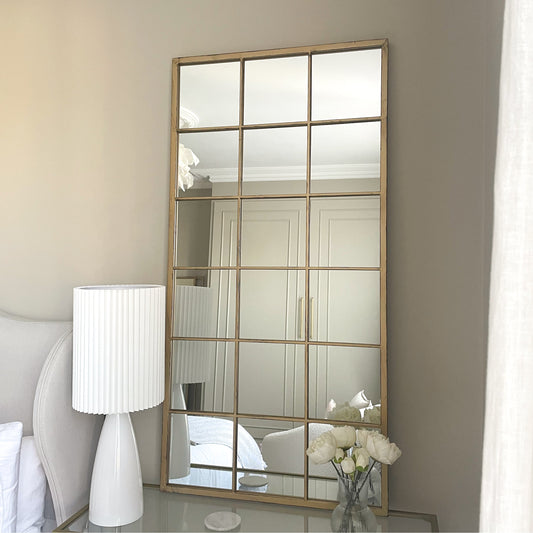Brooklyn - Specchio Grande in Metallo Dorato 140cm x 70cm