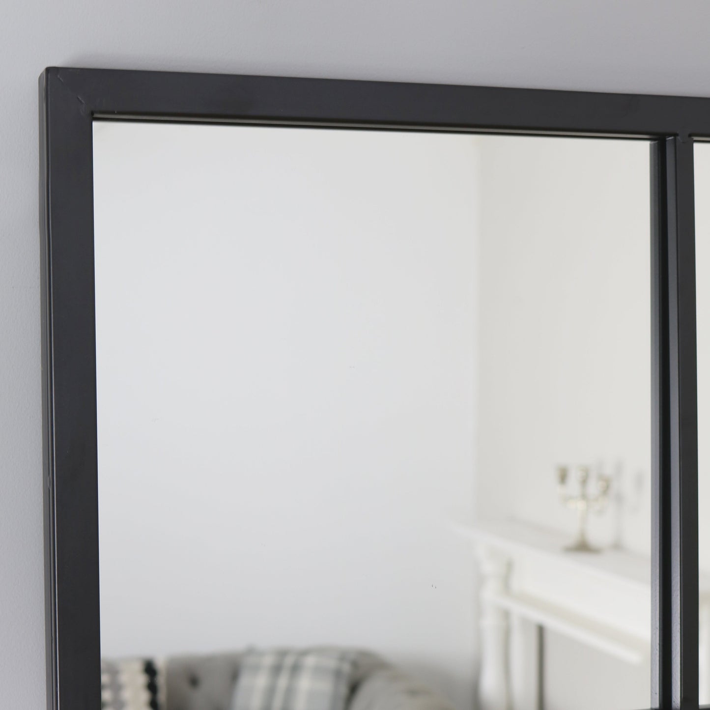 Brooklyn - Specchio da Parete Grande in Metallo Nero 120cm x 80cm
