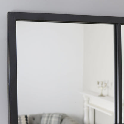 Brooklyn - Specchio da Parete Grande in Metallo Nero 120cm x 80cm