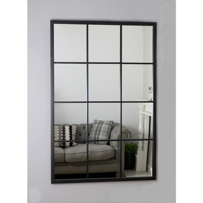 Brooklyn - Specchio da Parete Grande in Metallo Nero 120cm x 80cm