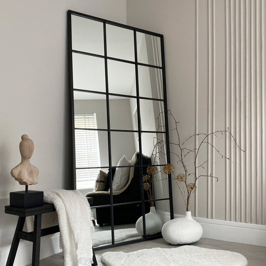 Brooklyn - Specchio Grande in Metallo Nero a Figura Intera 180cm x 90cm