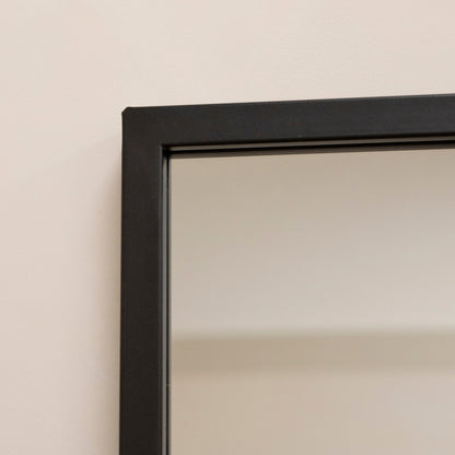 Camden - Specchio Industriale a Finestra in Metallo Nero a Figura Intera 179cm x 119cm