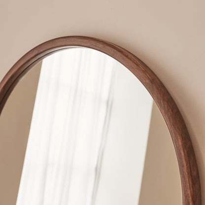 Arden - Specchio da Parete Tondo in Legno Scuro 70cm x 70cm