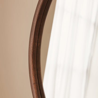 Arden - Specchio da Parete Tondo in Legno Scuro 70cm x 70cm
