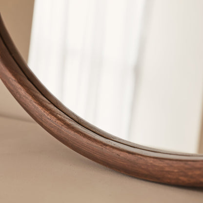 Arden - Specchio da Parete Tondo in Legno Scuro 70cm x 70cm