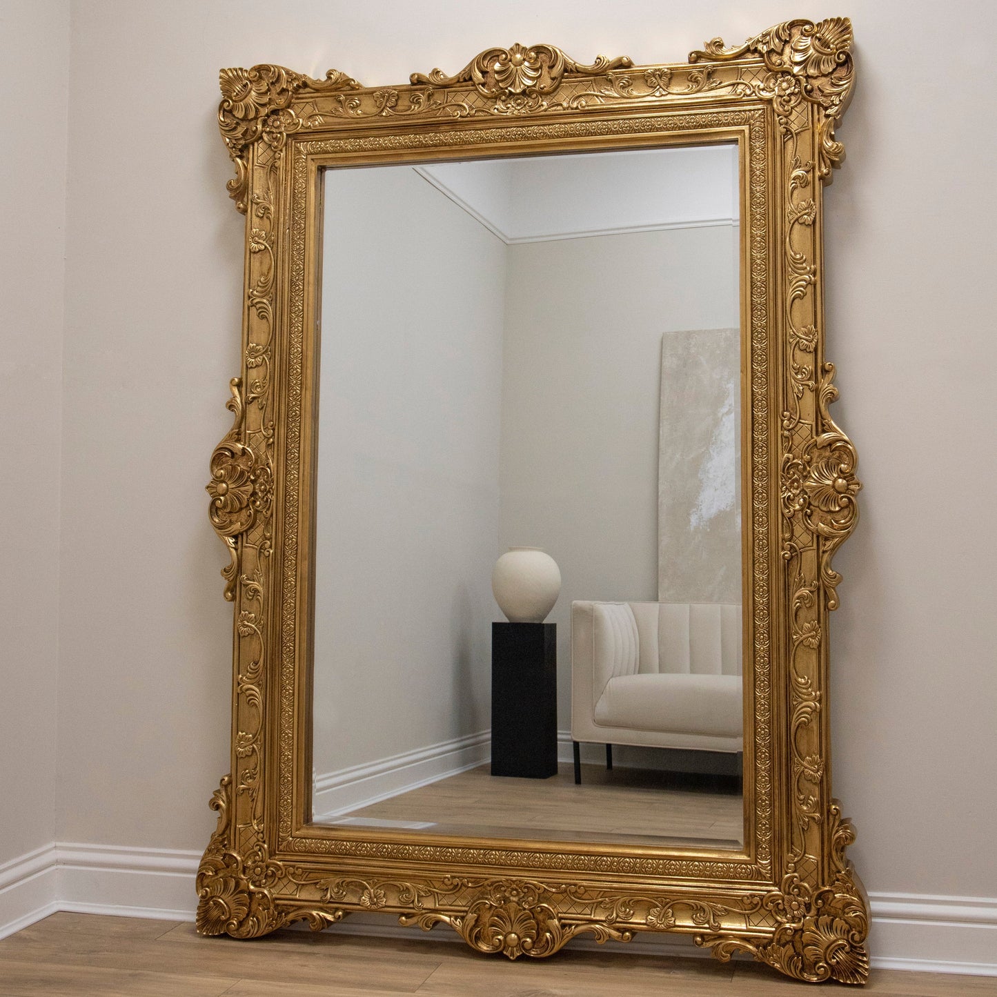 Ella Grande - Specchio da Terra Decorato Oro 190cm x 140cm