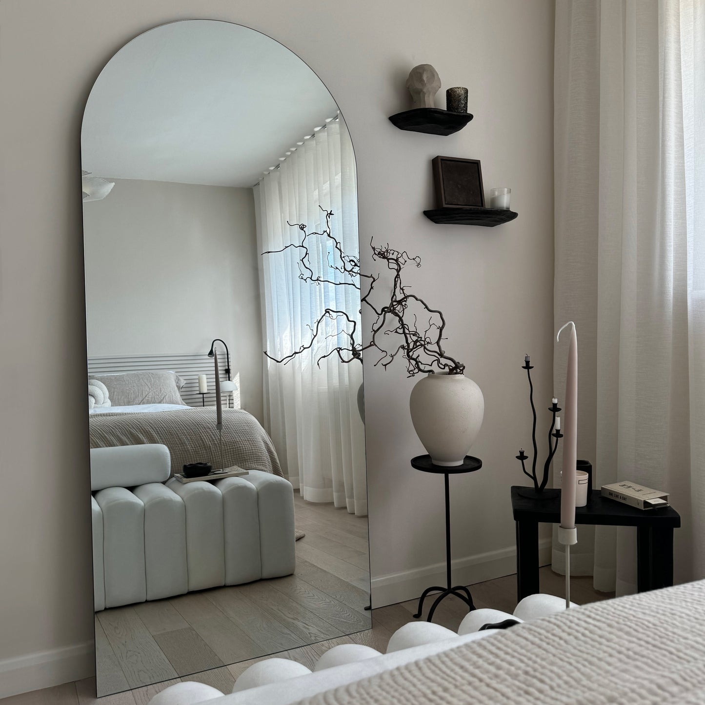 Edge - Specchio Grande ad Arco a Figura Intera Senza Cornice 179cm x 80cm