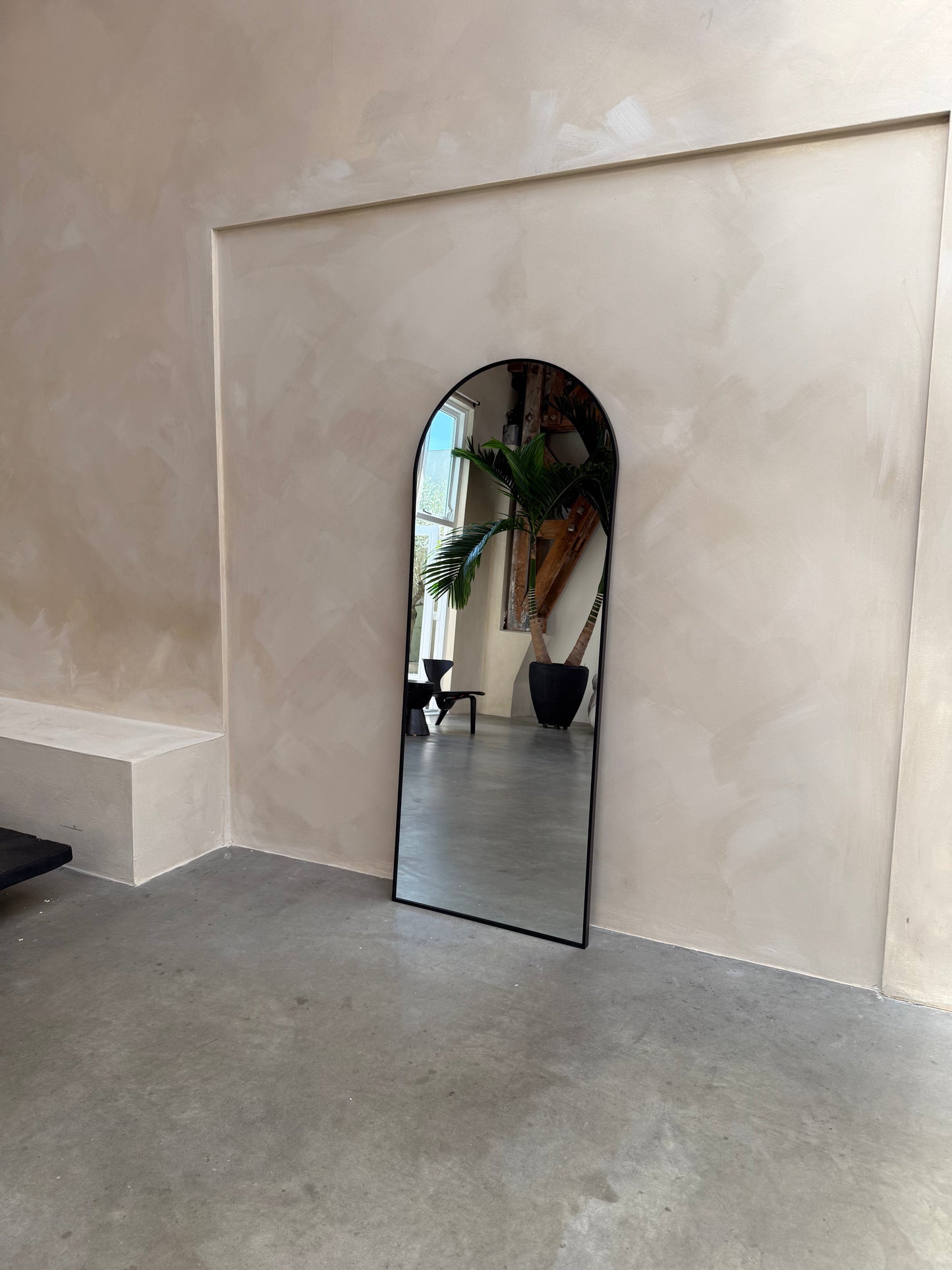 Miroir Mural Rectangulaire Moon Loft - Style Industriel Chic - 180cm x 70cm Noir