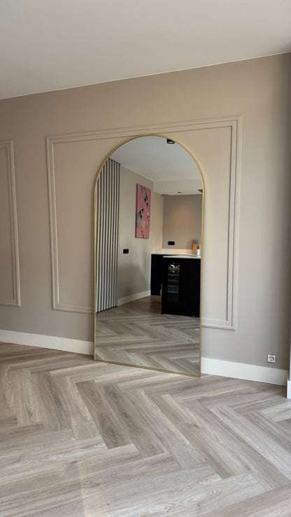Specchio Rettangolare Moon Loft - Grande Formato 200x100 cm, Finitura Oro
