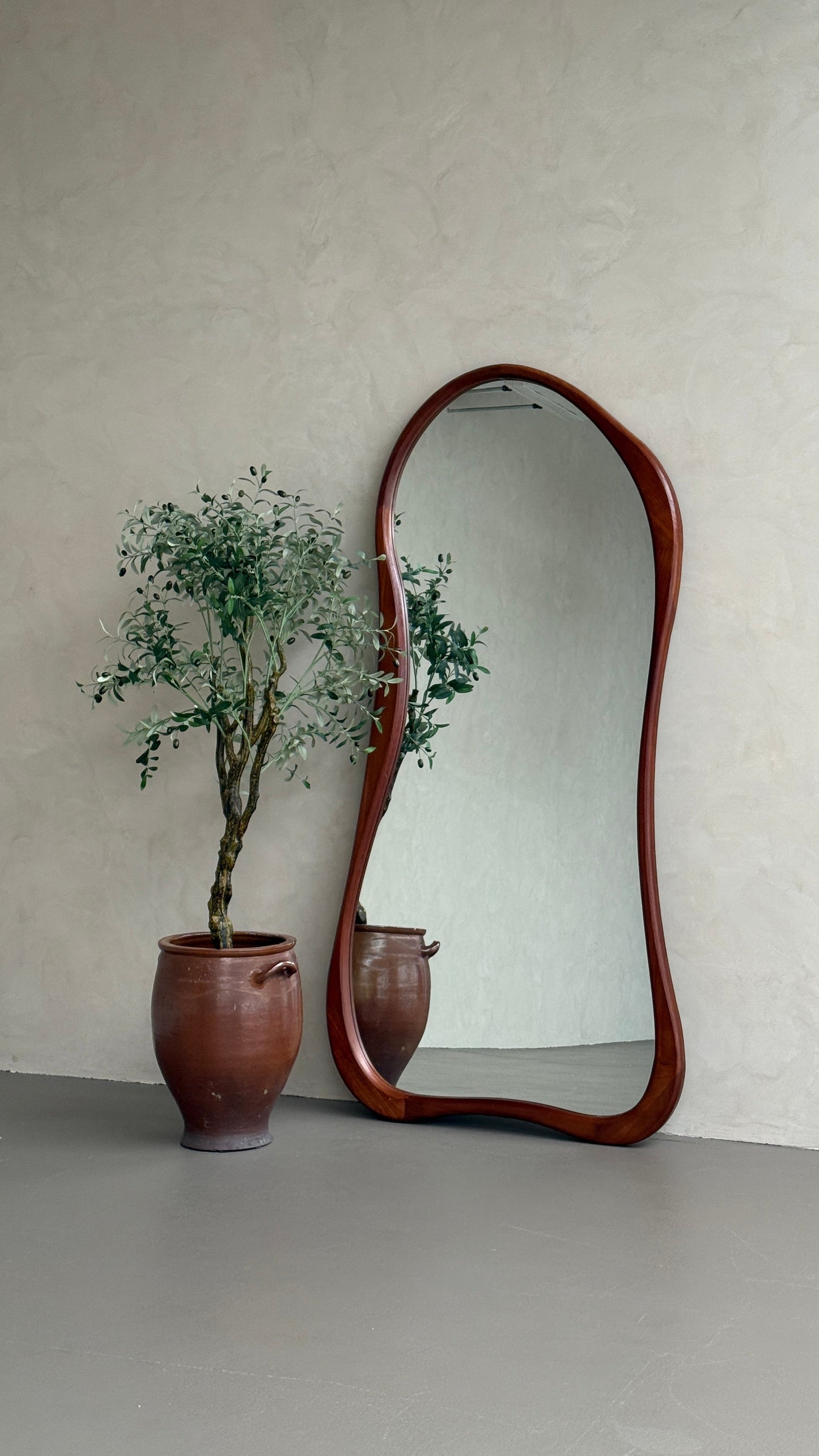 Specchio da Terra Organico in Legno Mira Walnut – 200 x 100 cm
