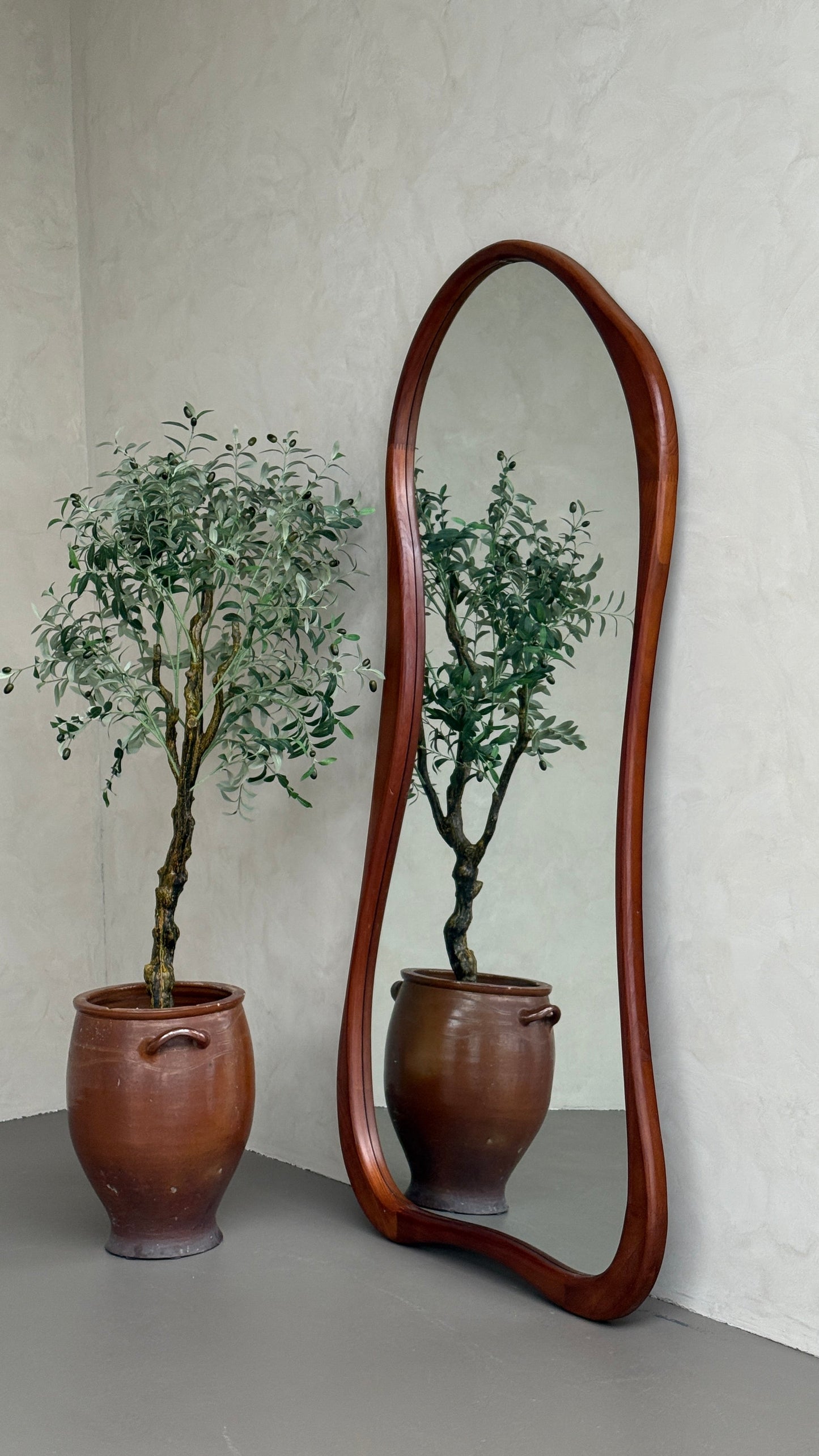 Specchio da Terra Organico in Legno Mira Walnut – 200 x 100 cm