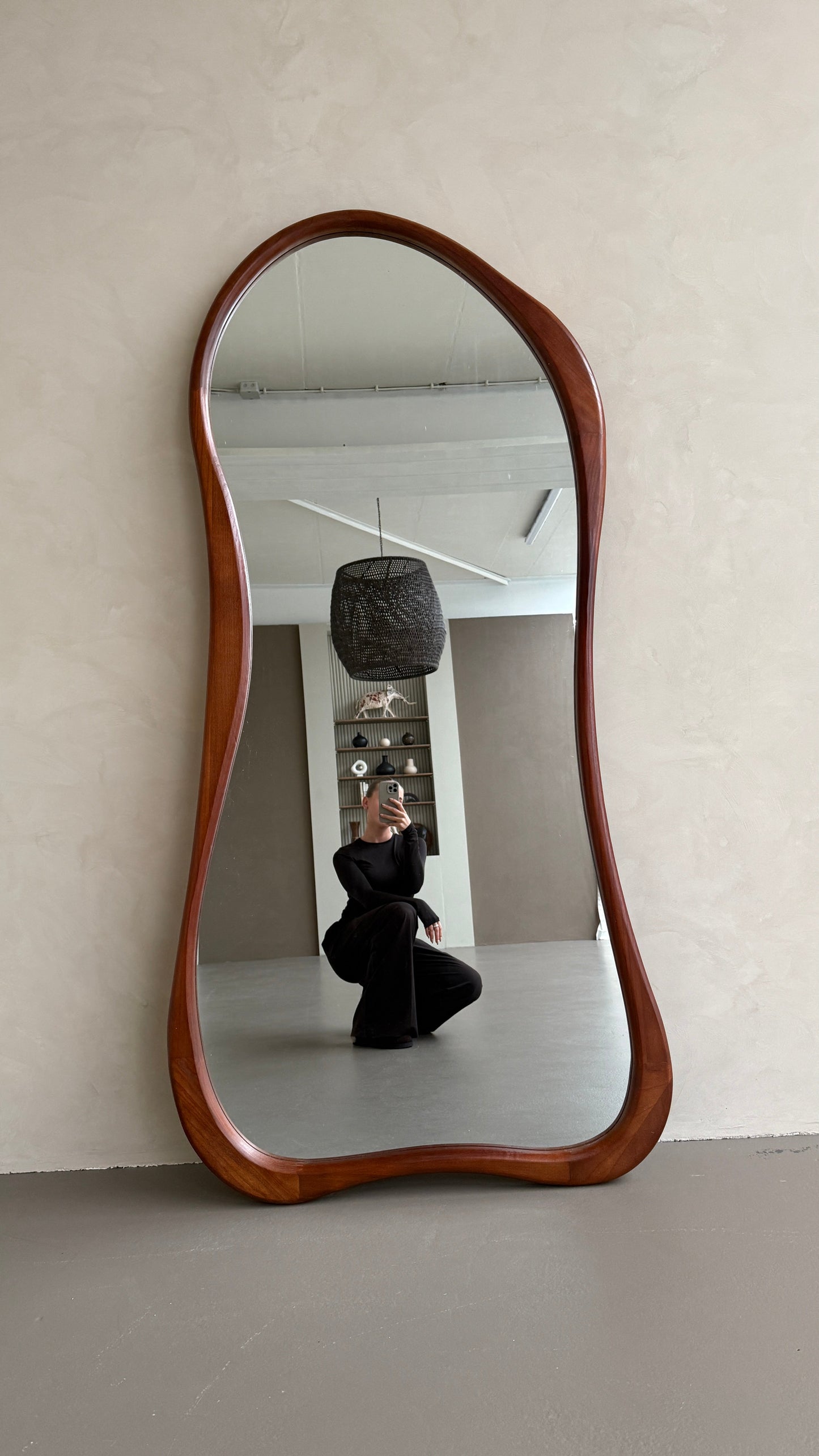 Specchio da Terra Organico in Legno Mira Walnut – 200 x 100 cm