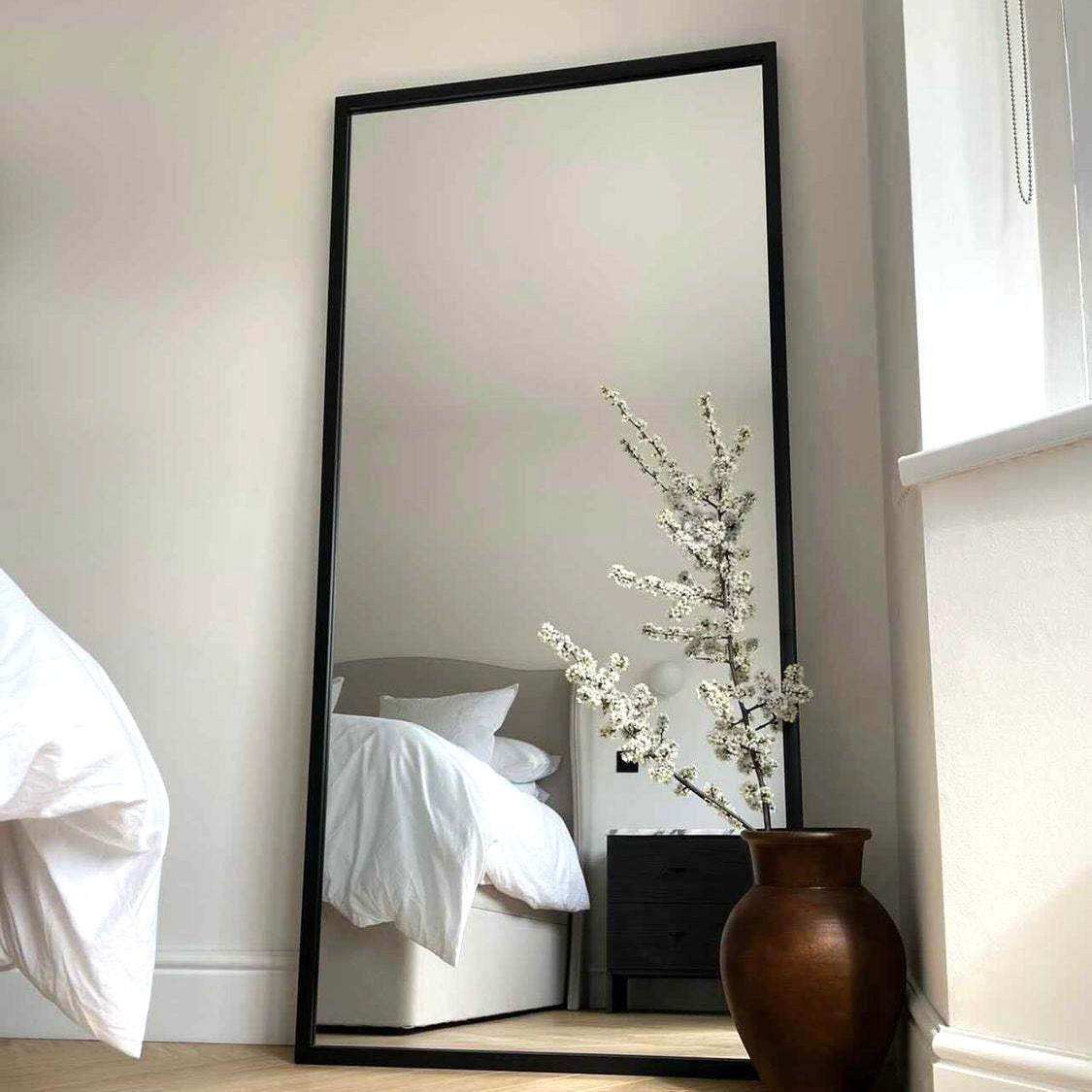Islington - Specchio Industriale in Metallo Nero a Figura Intera 170cm x 80cm