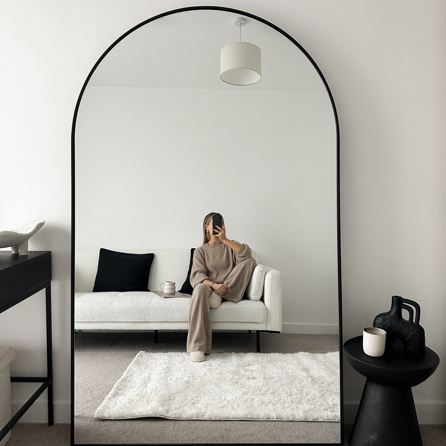 Liberty - Specchio ad Arco in Metallo Nero a Figura Intera 180cm x 110cm