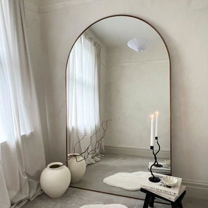 Liberty - Specchio ad Arco in Metallo a Figura Intera Oro 180cm x 110cm