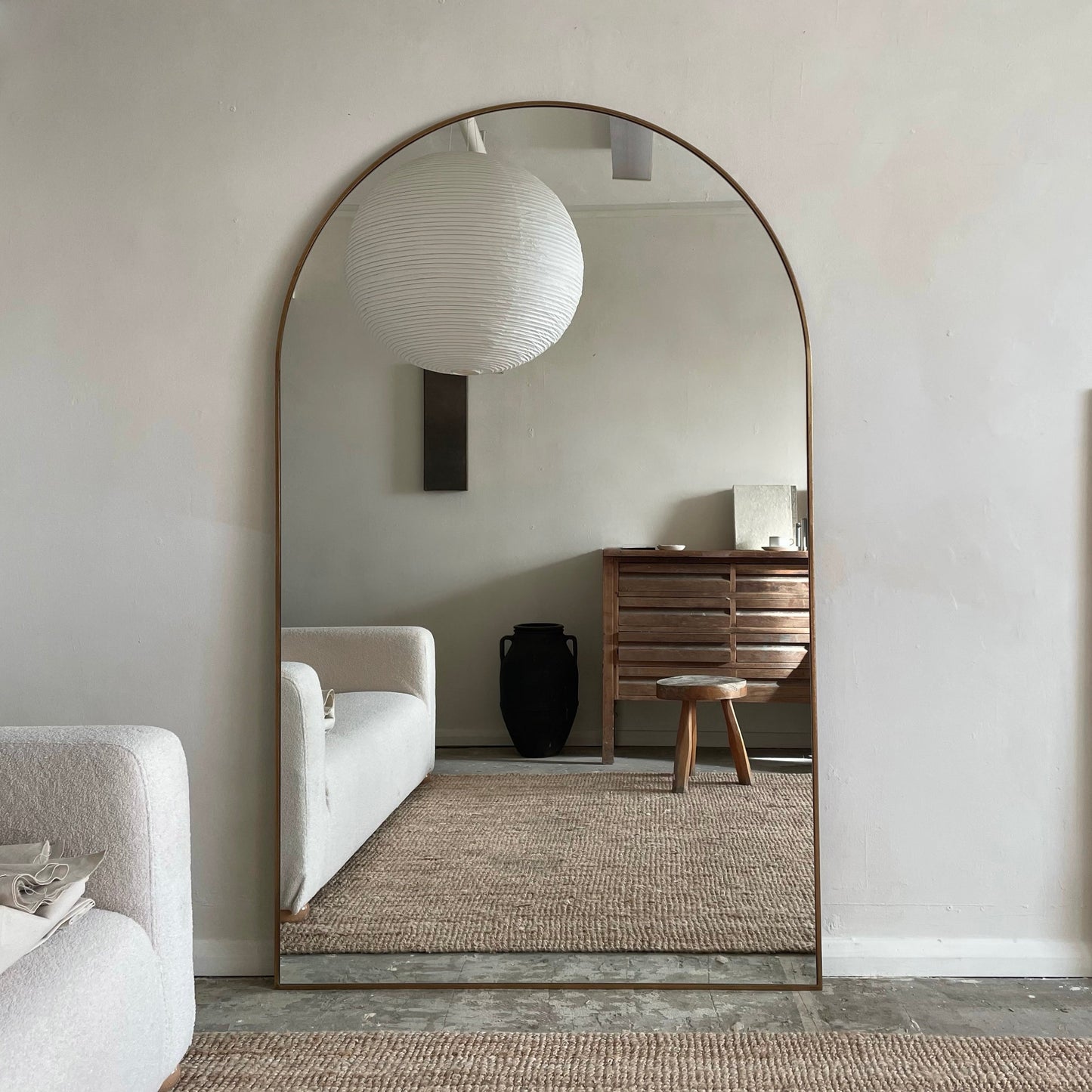 Liberty - Specchio ad Arco in Metallo a Figura Intera Oro 180cm x 110cm