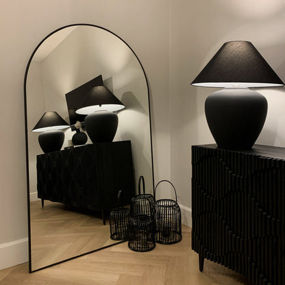 Liberty - Specchio ad Arco in Metallo Nero a Figura Intera 180cm x 110cm