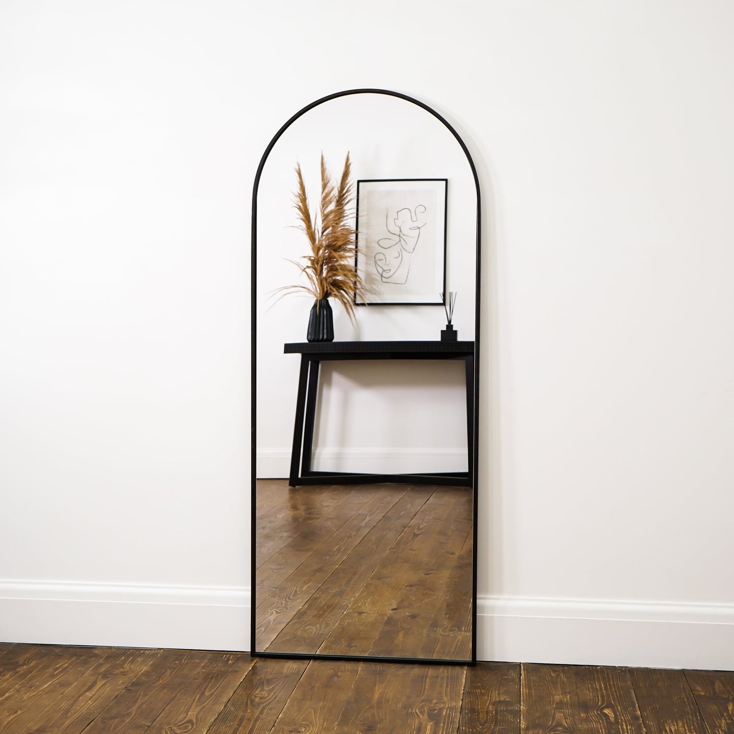 Liberty - Specchio in Metallo ad Arco Nero a Figura Intera 160cm x 60cm