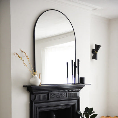 Liberty - Specchio Sopracamino Arcuato in Metallo Nero 120cm x 90cm