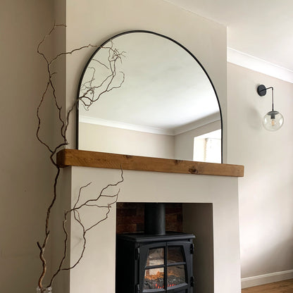 Liberty - Specchio Sopracamino ad Arco Ampio in Metallo Nero 120cm x 90cm