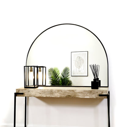 Liberty - Specchio Sopracamino ad Arco Ampio in Metallo Nero 120cm x 90cm