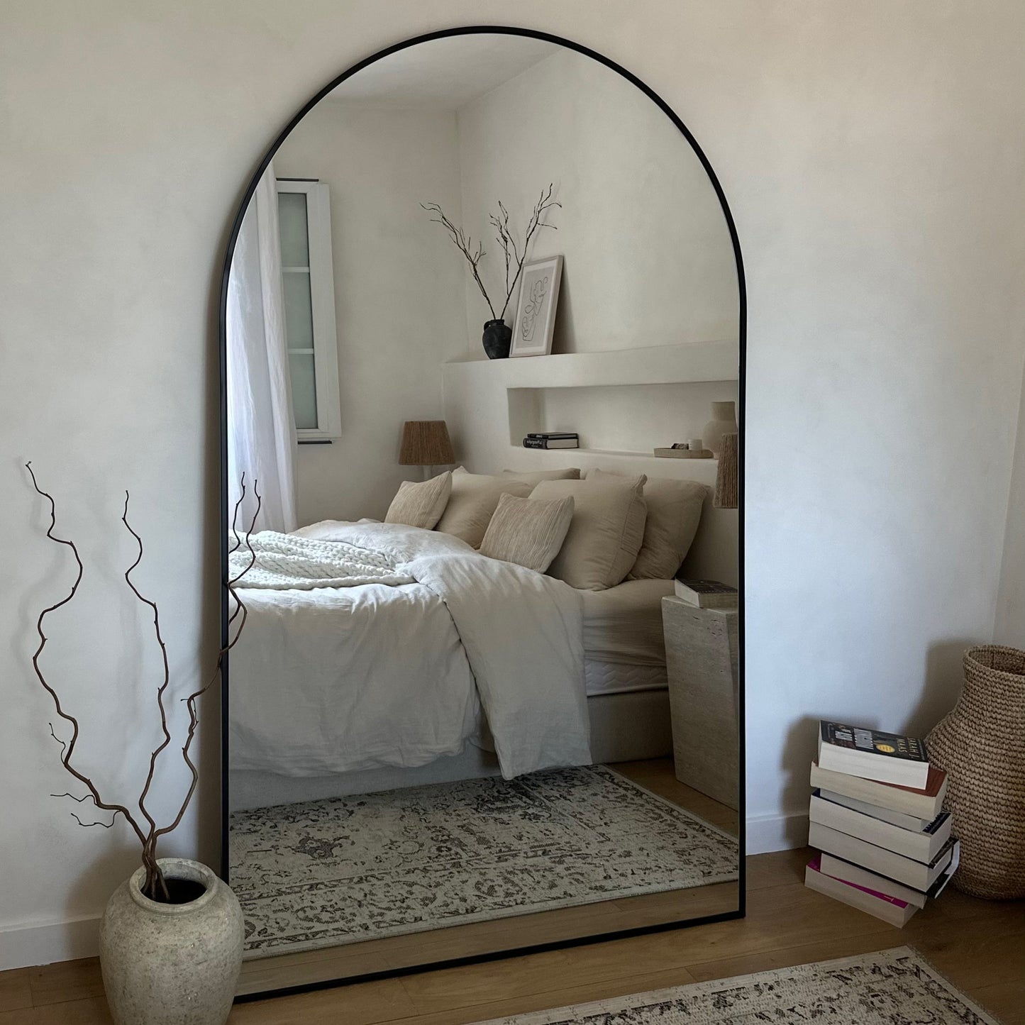 Liberty - Specchio ad Arco in Metallo Nero a Figura Intera 180cm x 110cm