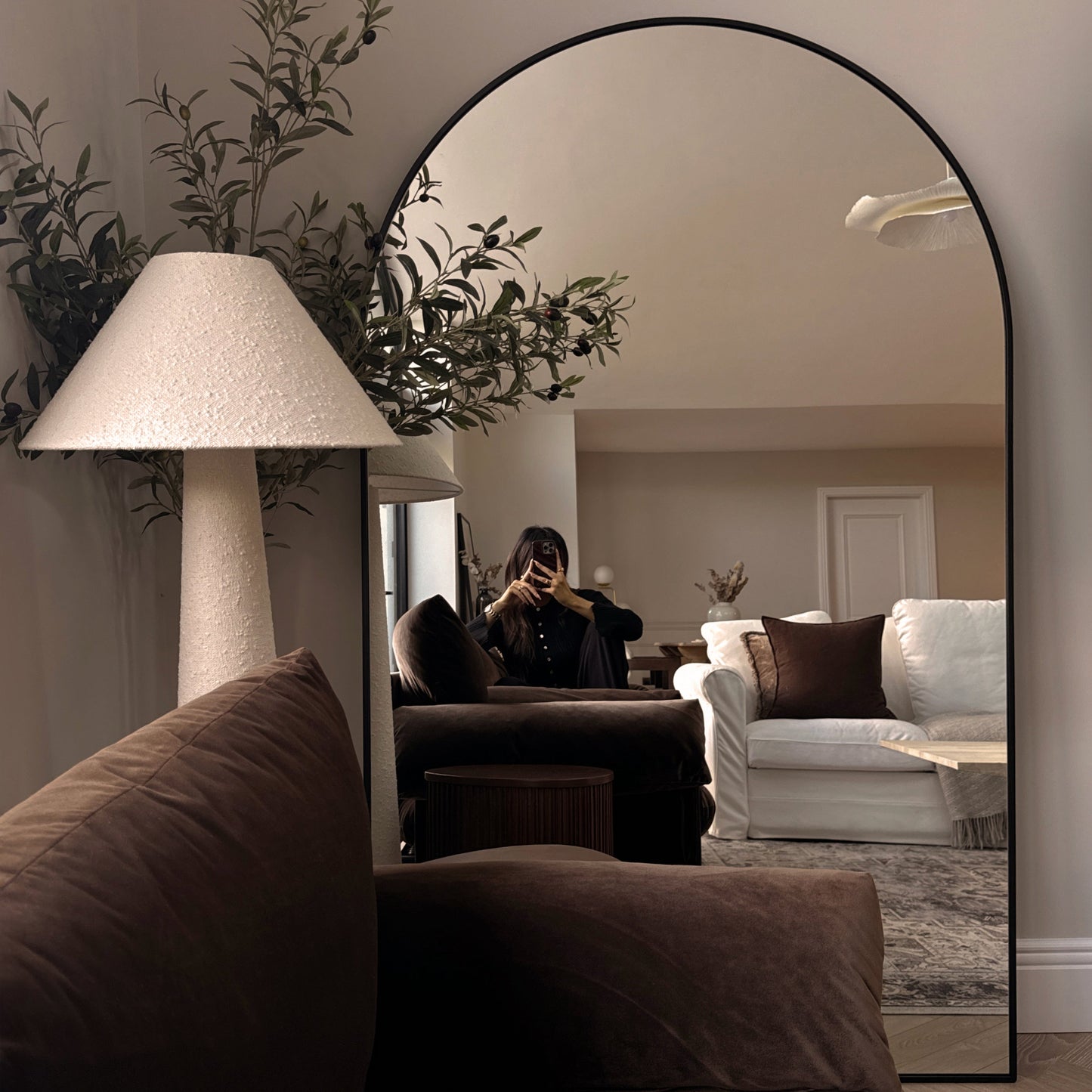 Liberty - Specchio ad Arco in Metallo Nero a Figura Intera 180cm x 110cm