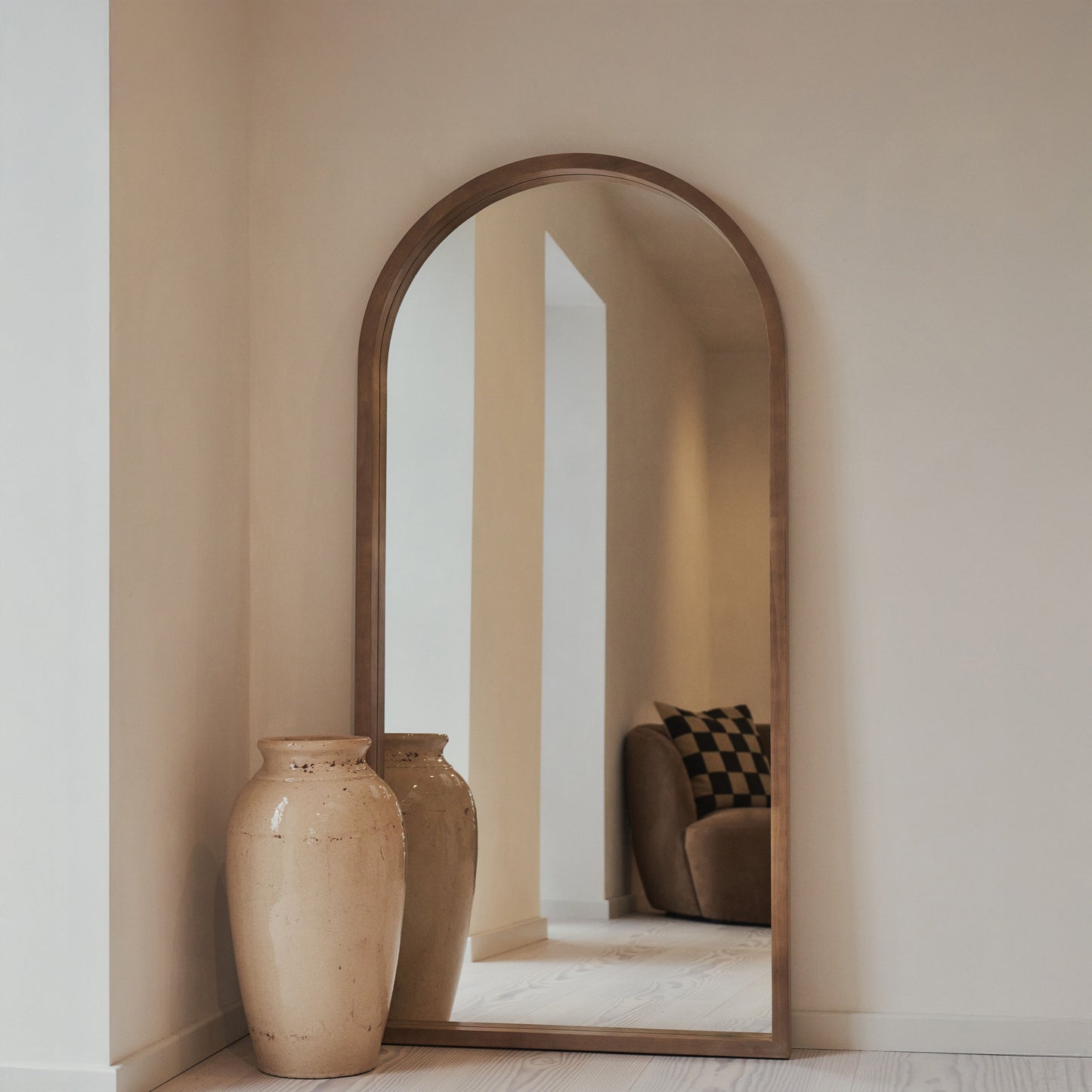 Lilia - Specchio ad Arco Full Length in Legno Caldo 170cm x 80cm