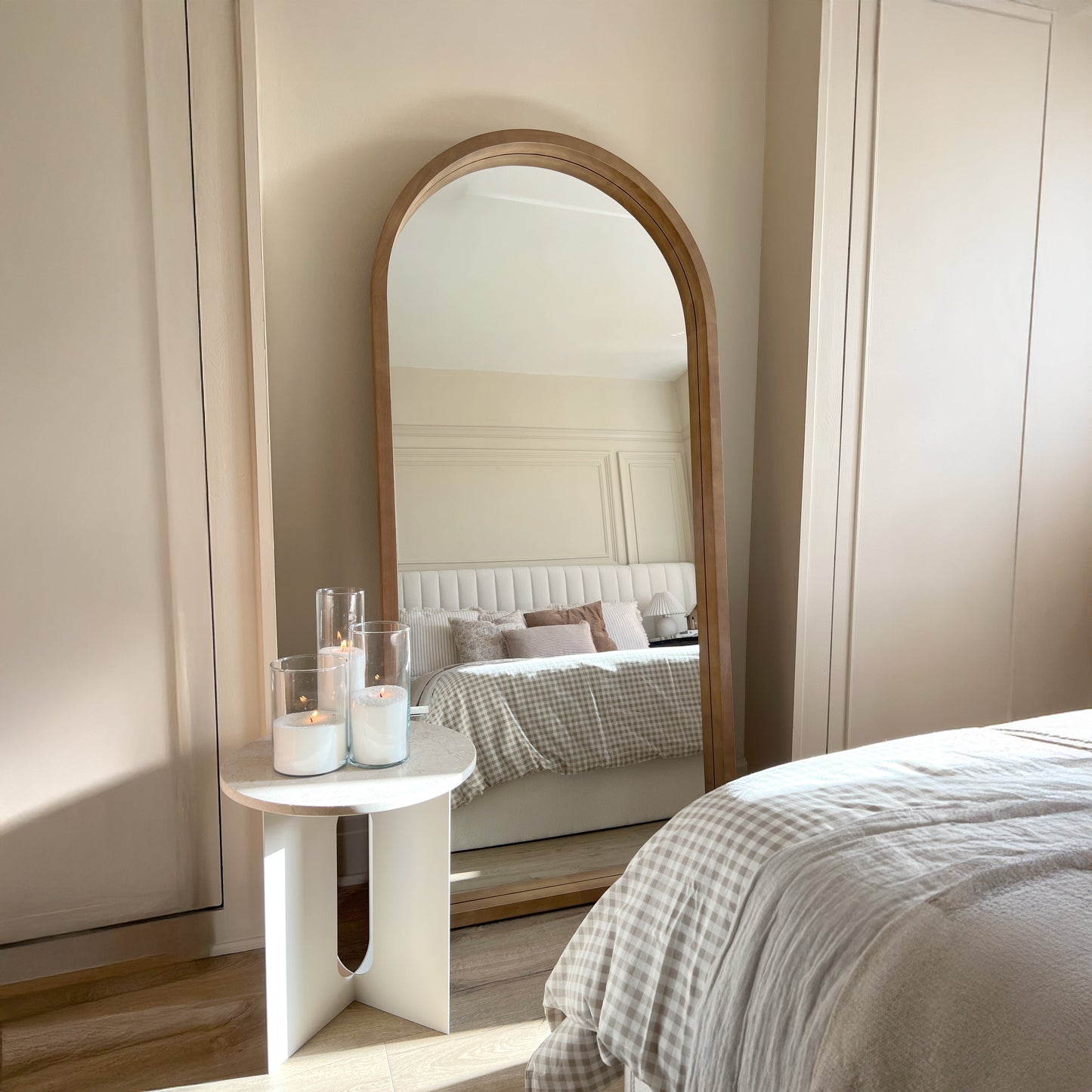Lilia - Specchio ad Arco Full Length in Legno Caldo 170cm x 80cm