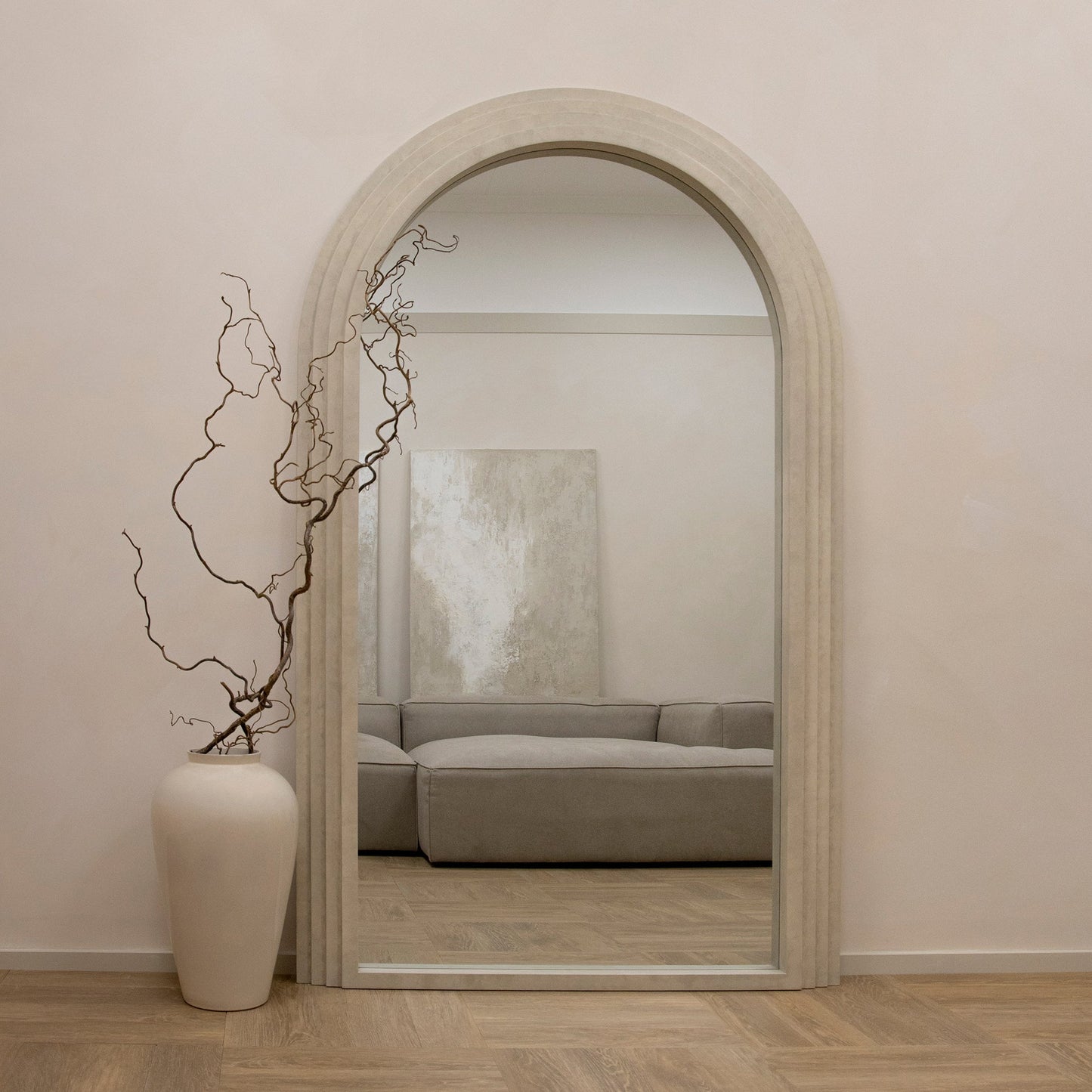 Luciana - Specchio ad Arco in Cemento a Figura Intera 180cm x 110cm