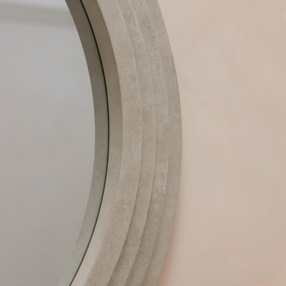 Luciana - Specchio da Parete Tondo in Cemento 110cm x 110cm