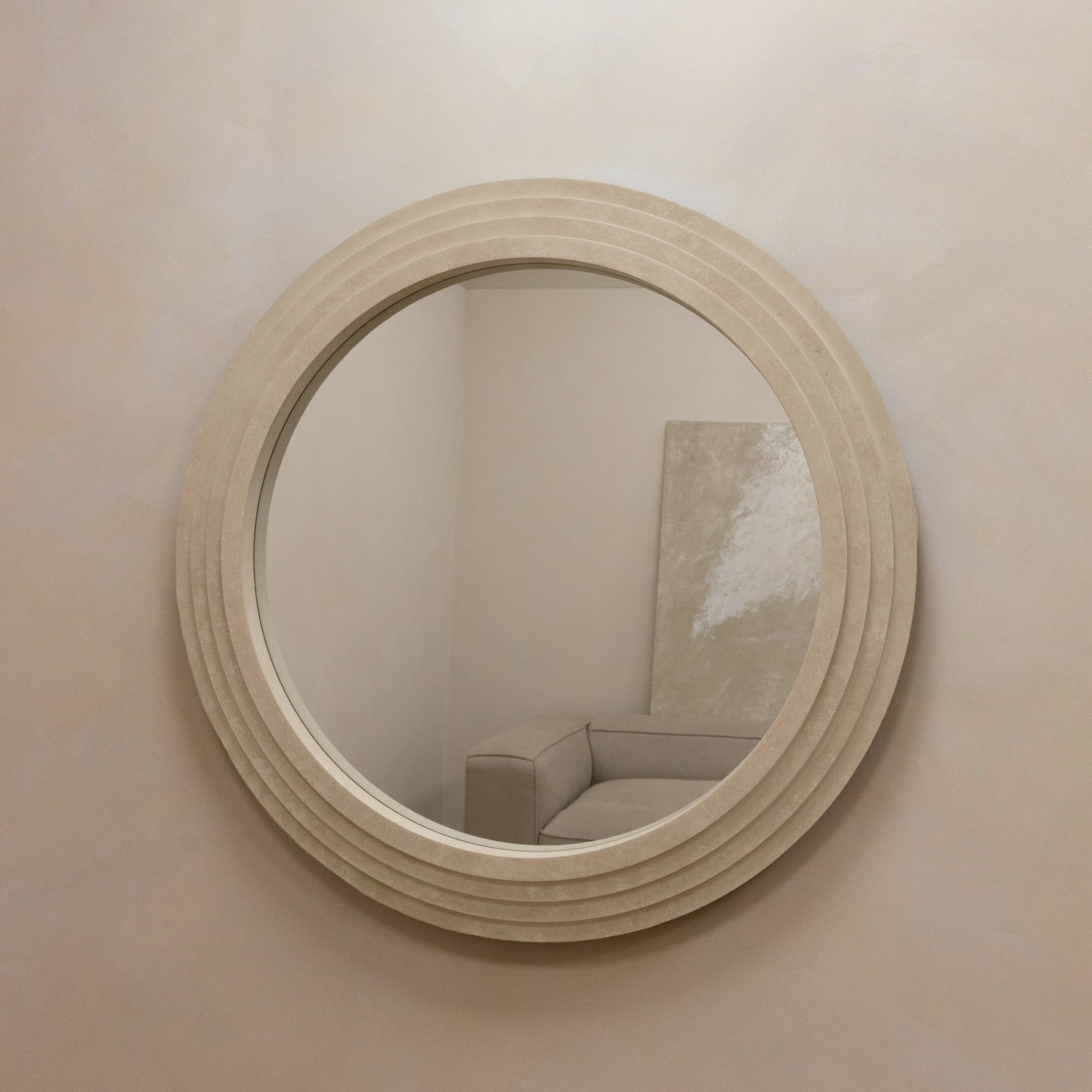 Luciana - Specchio da Parete Tondo in Cemento 110cm x 110cm