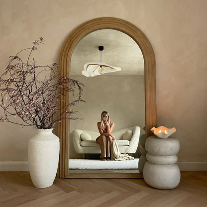Luciana - Specchio ad Arco in Legno Lavato a Figura Intera 180cm x 110cm