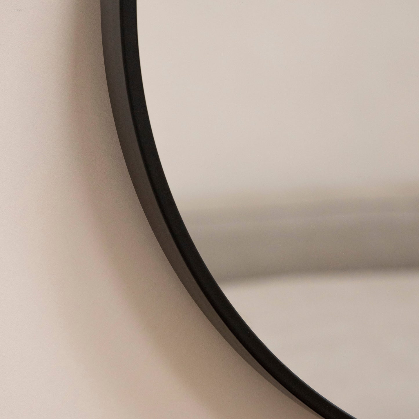 Metro - Specchio da Parete Circolare Grande in Metallo Nero 90cm x 90cm