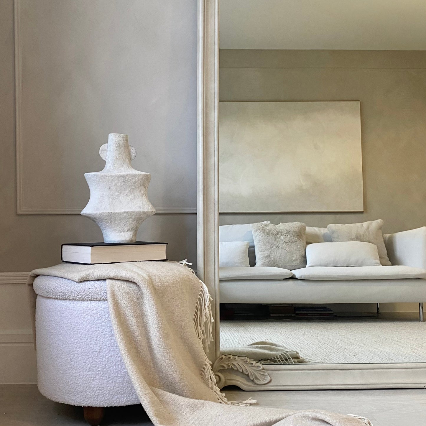 Pelazzo - Specchio Ornato Grande in Cemento a Figura Intera 185cm x 104cm