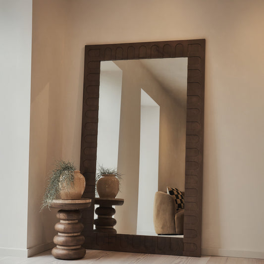 Valor - Specchio Premium in Legno Caldo Grande 200cm x 120cm