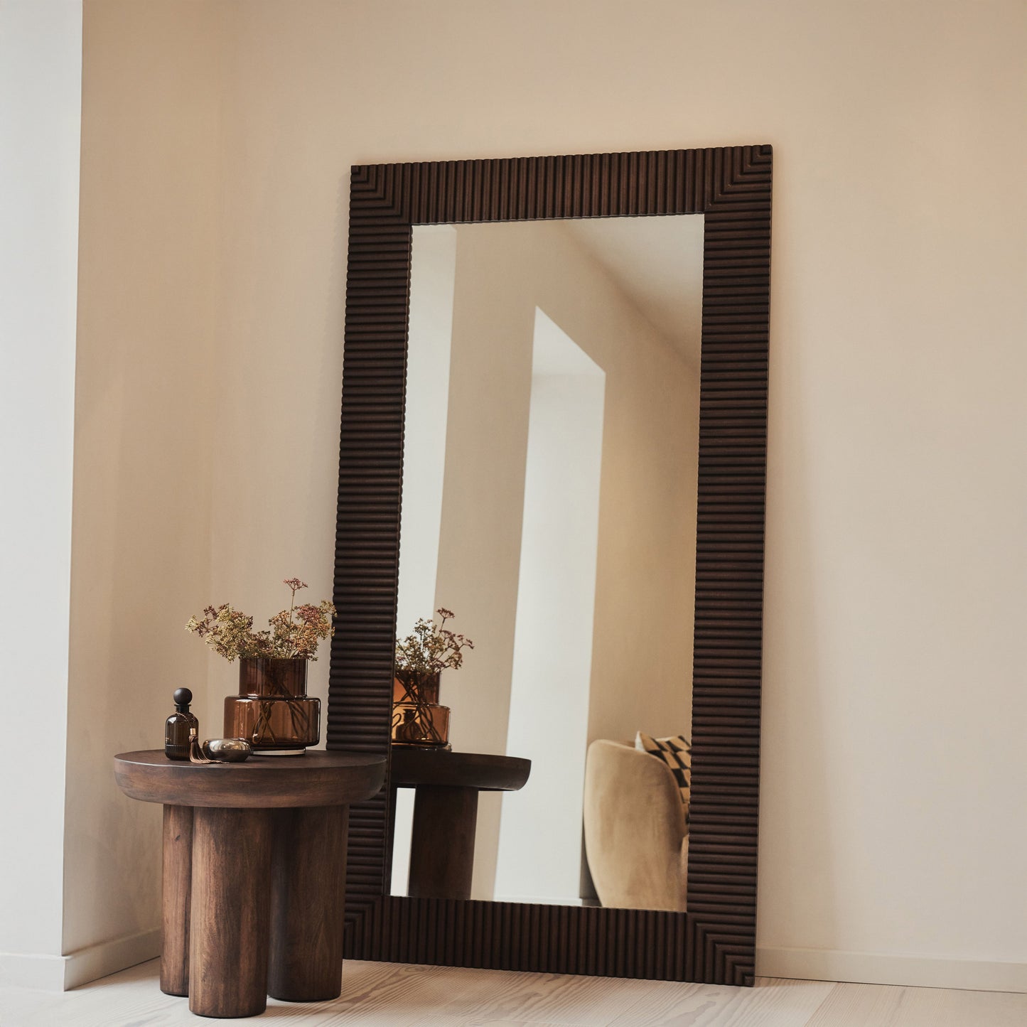Sloane - Specchio Rettangolare Premium in Legno Scuro Grande 190cm x 100cm