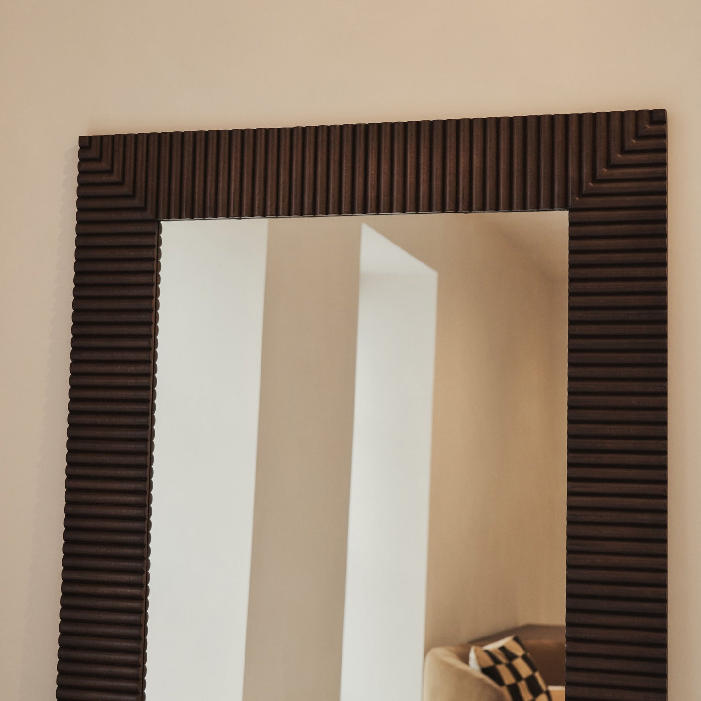 Sloane - Specchio Rettangolare Premium in Legno Scuro Grande 190cm x 100cm