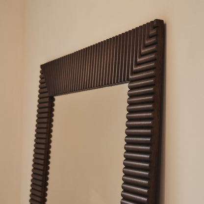Sloane - Specchio Rettangolare Premium in Legno Scuro Grande 190cm x 100cm