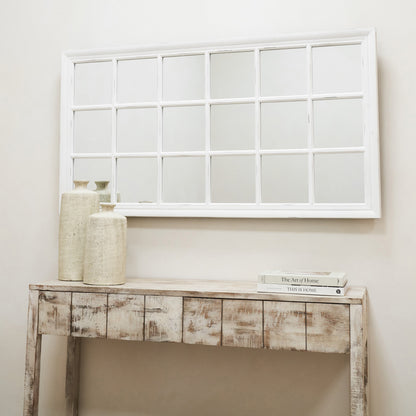 Sasha - Specchio a Finestra Rettangolare Shabby Chic Bianco 134cm x 70cm